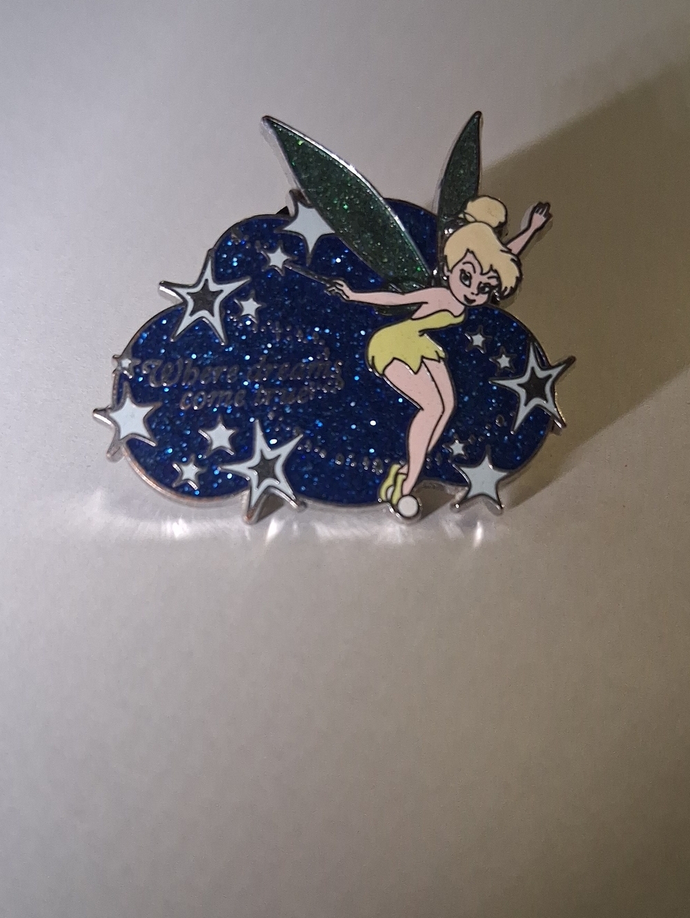 "Where Dreams Come True" - Disney Tinker Bell Blue Glitter Cloud Enamel Pin